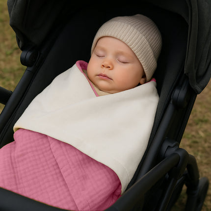 Organic Cotton Fleece Blanket -  Pink