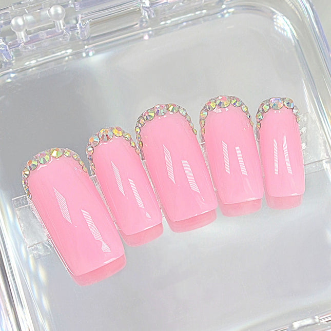 “Pink Sparkles” Press On Nails Set