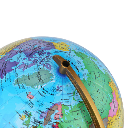13in With Scale AR LED Light Globe ABS Sphere Wooden Base Political