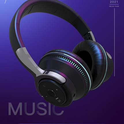 Colorful LED Lights Bluetooth Headphone Bass Wireless Earphones