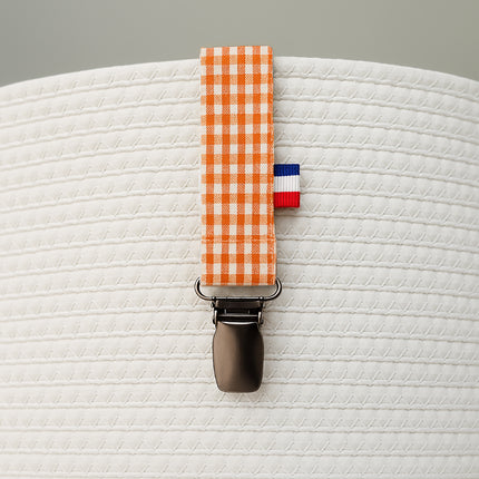 Organic Cotton Pacifier Clip - Vichy