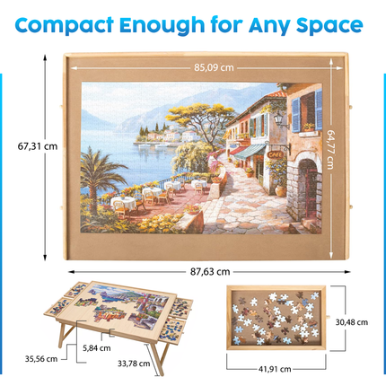 ShopWise Puzzle Table Deluxe - Puzzle Table With Drawers - 86CM x 67CM