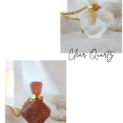 Healing Stones Bottle Pendant Necklace Aromatic Therapy Necklace