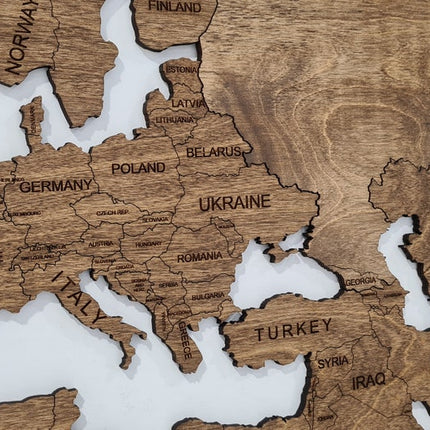 Wooden World Map Wall Art Home Decor Large Travel Map Wood Gift