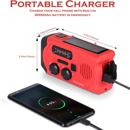 Wind Up Solar Radio Emergency Radio Crank Powered