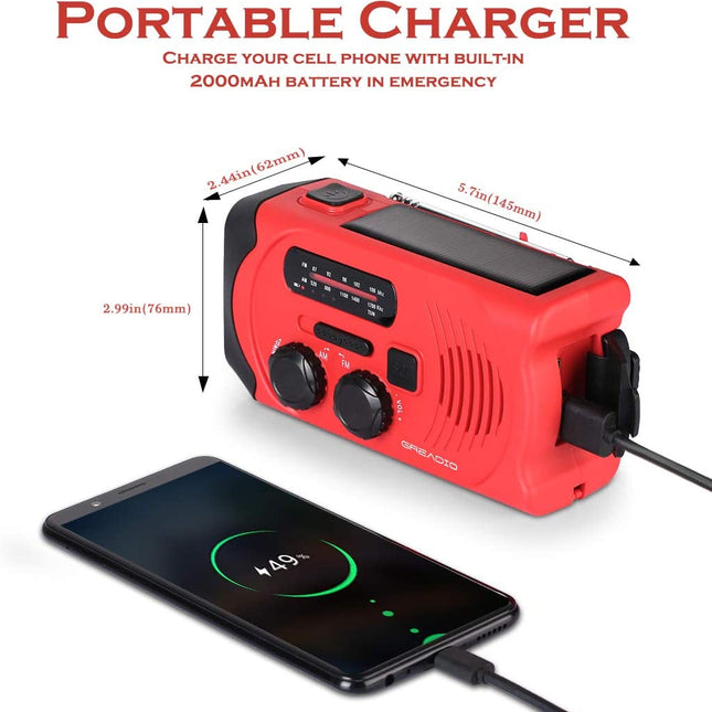 Wind Up Solar Radio Emergency Radio Crank Powered