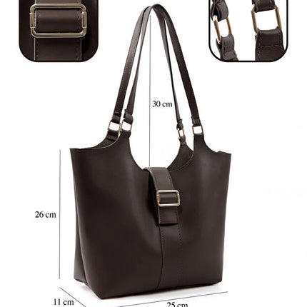 Brown Faux Leather Snap Closure Crossbody Hand Bag Single Compartment