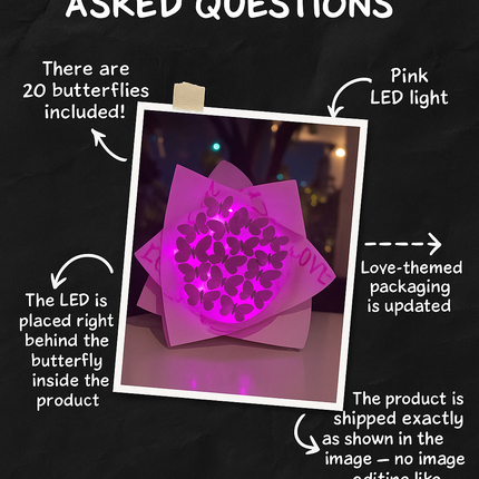 Butterfly LED Light Bouquet Artificial Gift Girlfriend Mother Birthday