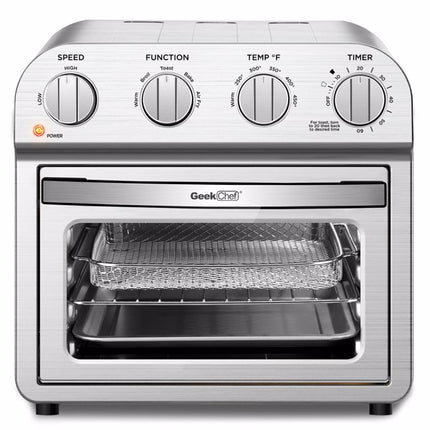 Geek Chef Air Fryer Toaster Oven Combo Stainless Steel Silver