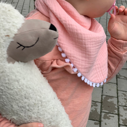 Scarf-bib , light pink