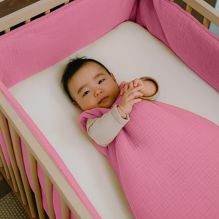 Organic Cotton Cot Bumper - Pink