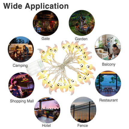 LED Ghost Halloween String Lights