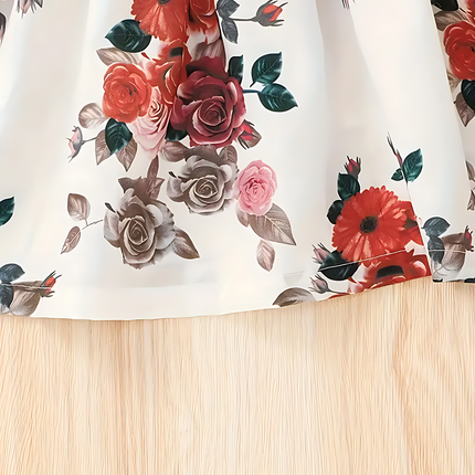 Girl's Lycra Floral Printed Frock Dress for Girls 3-4 years