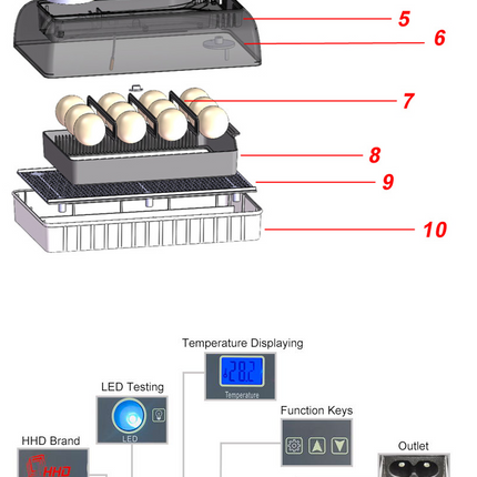 Automatic Eggs Incubator Digital Temperature Control Chicken Brooder