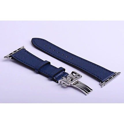 Butterfly Buckle Genuine Leather Band for Apple Watch