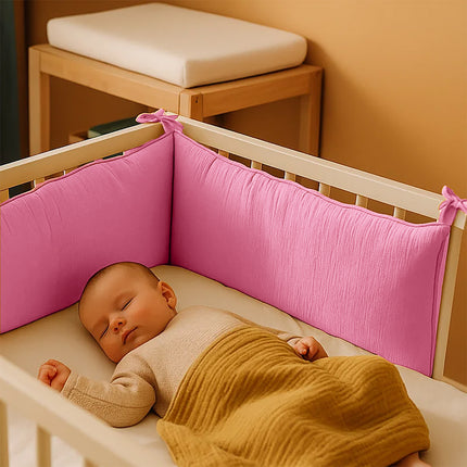 Organic Cotton Cot Bumper - Pink