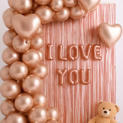 Rose Gold I Love You Balloon Decoration Set
