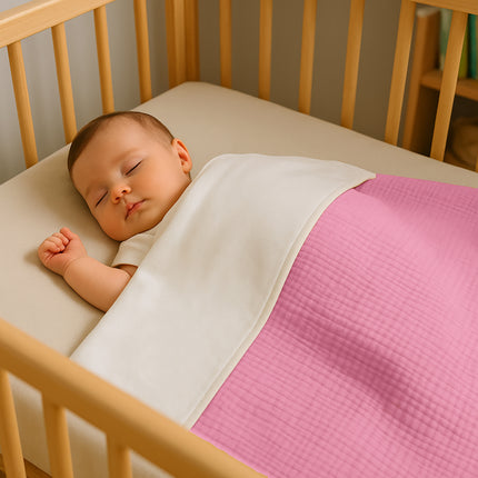 Organic Cotton Fleece Blanket -  Pink