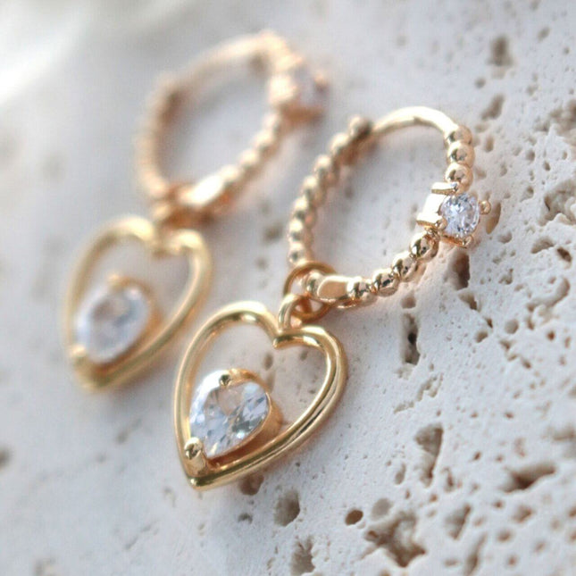 24 Karats Heart Hoop Earrings