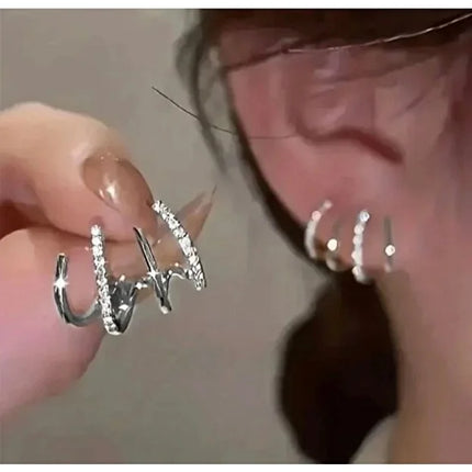 Multi Zircon Stone Earrings for Women Dainty Sparkling Elegant Jewelry