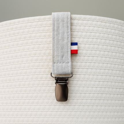 Organic Cotton Pacifier Clip - White