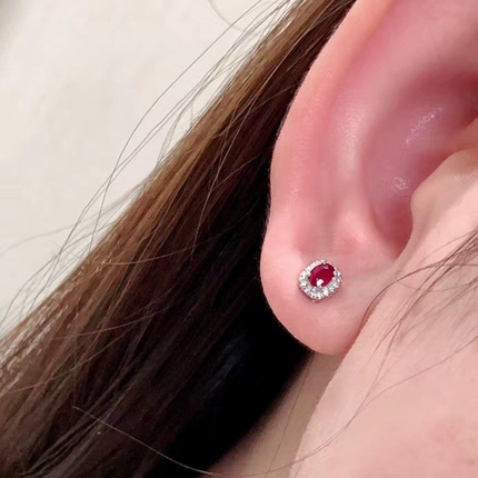❤️‍🔥 HF™ – Pigeon Ruby Studs | 18K Royal Edition