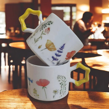 Ceramic Mugs with Floral Designs for Garden Lovers and Spring Decor