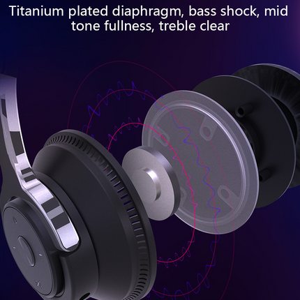 Colorful LED Lights Bluetooth Headphone Bass Wireless Earphones