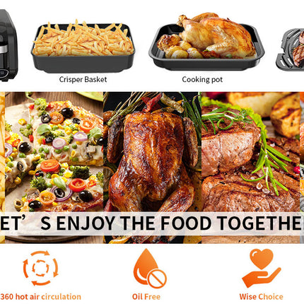 Geek Chef Airocook Smart Electric Grill Air Fryer Stainless Steel