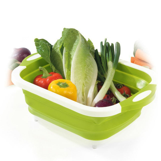 Folding Cutting Board With Basket