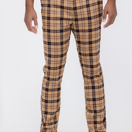 Plaid Slim Fit Trouser Pants SR005