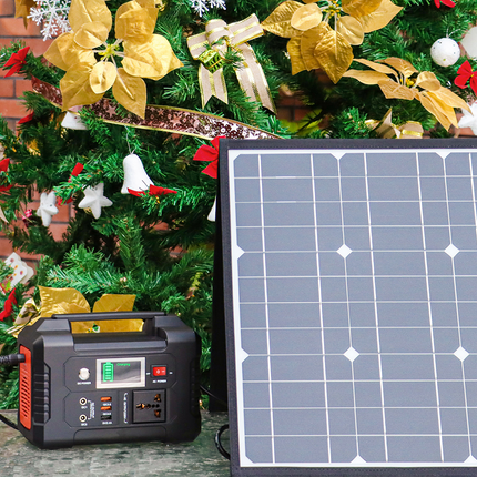 200W Portable Power Station with 50W 18V Portable Solar Panel