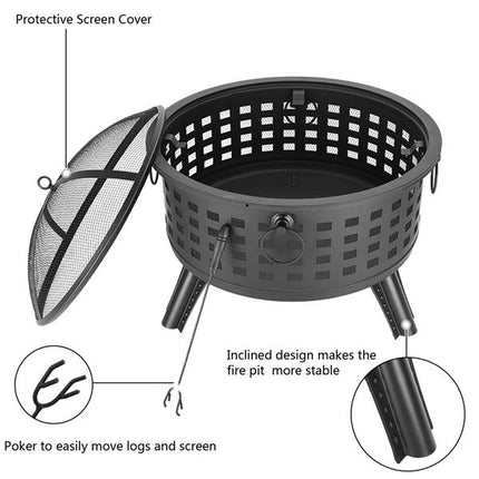 26” Round Lattice Fire Bowl