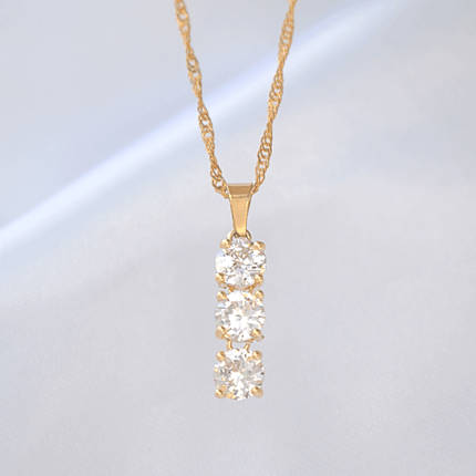 24 Karats Cubic Zirconia Drop Necklace