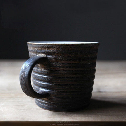 Retro Screw Thread Black and Gold Coffee Mug
