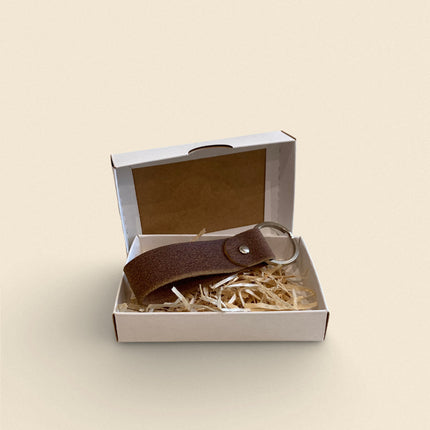 Leather Keychain / Handmade Dark Brown Key Ring Fashion Accessory