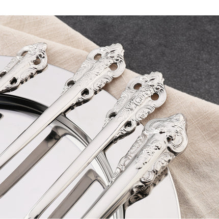 Tableware 304 Stainless Steel Retro Relief Silver