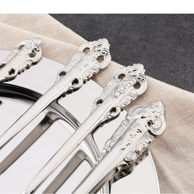 Tableware 304 Stainless Steel Retro Relief Silver