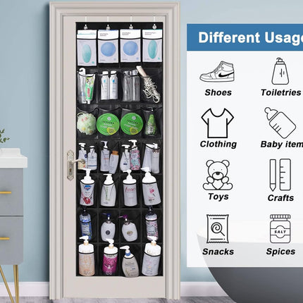 28 Pockets Over Door Hanging Shoe Storage Organizer Rack Holder Closet