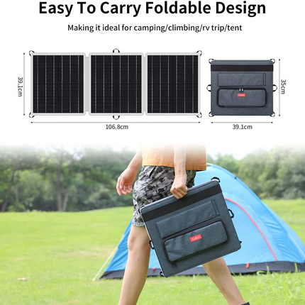 60W 18V Portable Solar Panel Foldable Solar Charger with USB