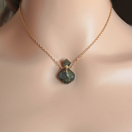 Luxury Mini Crystals Bottles | 24 Karats Natural Crystals Necklaces