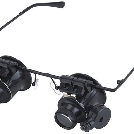 20X Glasses Type Binocular Magnifier Watch Repair Tool Led Lights