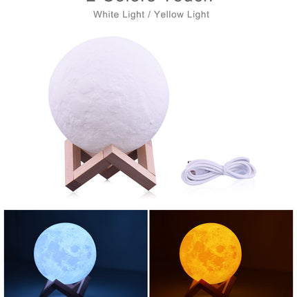Touch Switch 3D Print Rechargeable Moon Lamp LED Night Light