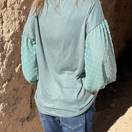 Mint Swiss Dot Super Soft Top