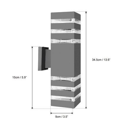 Waterproof Up Down Aluminum Cuboid Wall Light