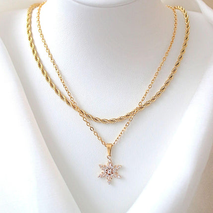 24 Karats Snowflake Necklace
