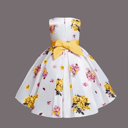 Girl's Satin Floral Printed Frock 6-7-YEAR