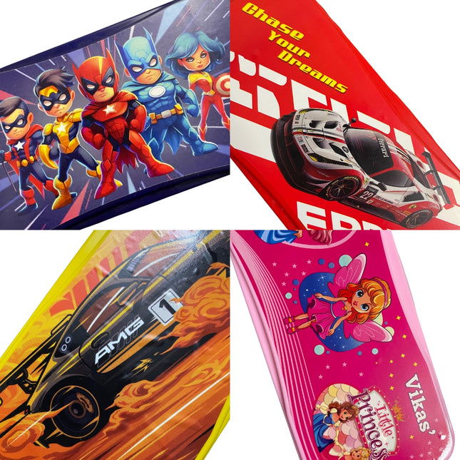 Vikas Maxo Pencil Box Pack of 4 Large Plastic Boxes for kids
