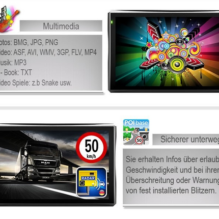 X7 7 inch GPS Navigation Device Car Europe Map