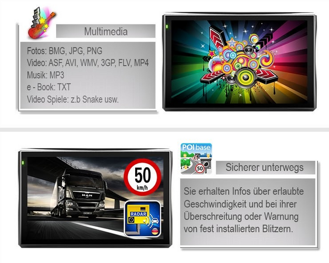 X7 7 inch GPS Navigation Device Car Europe Map